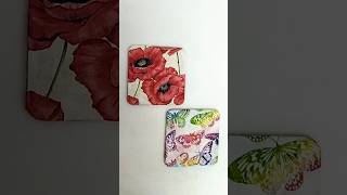 DIY decoupage coasters for beginners  shorts [upl. by Ayotal]