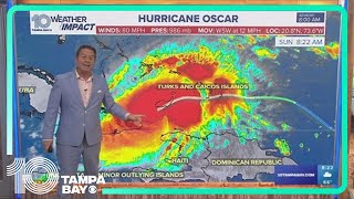 Oscar expected to reach Guantanamo or Holguin Cuba as a hurricane later today [upl. by Joelynn684]