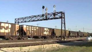 CN M335 heads north with bonus Amtrak footage at Gilman IL [upl. by Atnahsal]