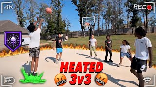 HEATED 🤬 3v3 BASKETBALL BET FIGHT BROKE OUT😱 [upl. by Odrawde]