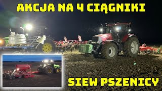 NOCNE SIEWY PSZENICY Czyścimy Siewnik Prawie Się Zapchał 4 Ciągniki Na Polu [upl. by Yahsel]