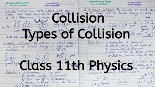 Collision  Types of Collision  Chapter 5  Work Energy and Power  Class 11 Physics [upl. by Kcaz107]