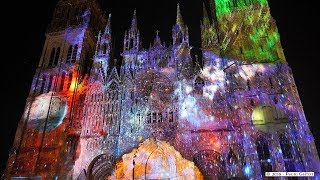 Cathédrale de Rouen cathédrale de lumière 2018 Spectacle son lumière [upl. by Anaicul788]