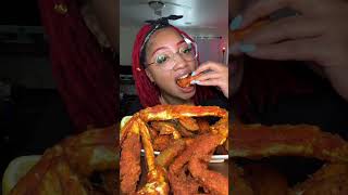 Fried Seafood quotBoil” King Crab Potatoes Boiled Egg Mega Prawns Sausage mukbang asmr [upl. by Sitto410]