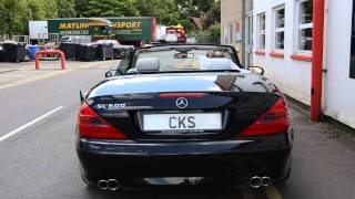 Mercedes R230 SL600 CKS Sport Exhaust with Porsche Style Tailpipes [upl. by Adnovad617]