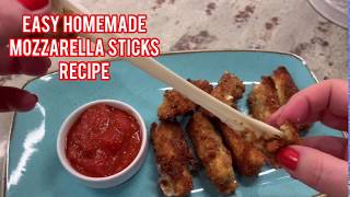 Easy Homemade Mozzarella Sticks Recipe [upl. by Brad]