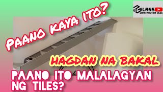 PAANO magtiles ng HAGDAN NA BAKAL How to tile on stairs  NEW project PART 1 [upl. by Elraet607]