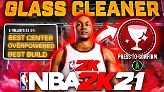 BEST SHOOTING CENTER BUILD ON NBA 2K21 OVERPOWERED CENTER GLASS CLEANING LOCKDOWN BUILD [upl. by Vernice]