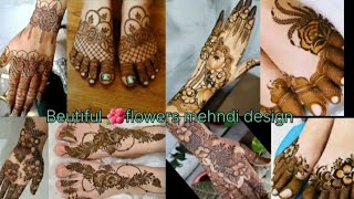 Beutiful🌺flower fancy mehndi design hands and foot mehndi design [upl. by Cassie679]