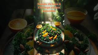 🥗 Salade de kale vitaminée orange et amandes  un délice 🍊 saladeheureuse [upl. by Soni]