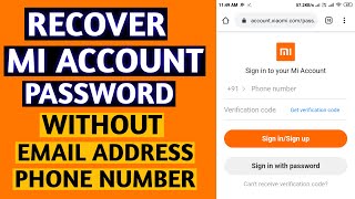 How To Recover Mi Account Password Without Mail And Phone Number  Forgot Password [upl. by Loy]