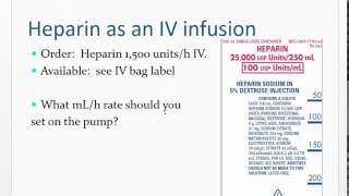 Heparin Calculations [upl. by Ayhtnic655]