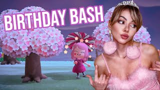 Birthday Bash Animal Crossing Style  with all my friends  NORAVERSE  ACNH [upl. by Shushan]