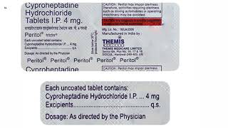 Peritol Tablet  Cyproheptadine hydrochloride tablets ip 4mg Uses  Peritol 4mg Tablet uses Dosage [upl. by Akcirahs]