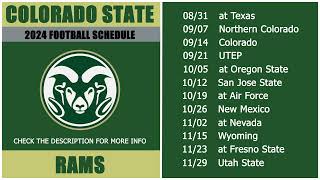 2024 Colorado State Rams Football Schedule [upl. by Kato]