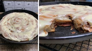 Homemade Giant Cinnamon Roll  Making Cinnabon Cinnamon Rolls At Home  Cinnamon Roll Cake [upl. by Peers]