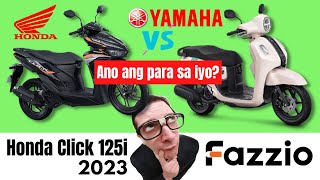 Honda Click 125i 2023 version 3 vs Yamaha Fazzio  Side by Side Comparison  Specs amp Price [upl. by Ahsaenat]