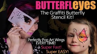 ButterflEYES Graffiti Butterfly Stencil Face painting kit and BONUS Tutorial [upl. by Epillihp]