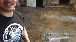 Flagstone floor refinishing amp sealing in Eads Tn by RotoClean [upl. by Dlaregztif347]