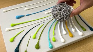 Iron Scrubber Painting Technique for Beginners  Acrylic Painting [upl. by Ahsikal]