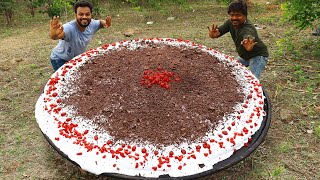 Giant Black Forest Cake Recipe  Special Eggless Cake without Oven By Grandpa Kitchen [upl. by Clyve]