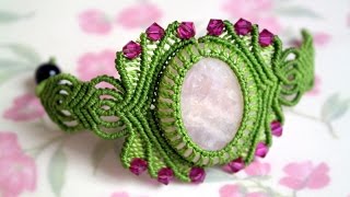 How to Make a Macrame Bracelet with a Stone [upl. by Huxham]