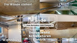 Die ersten Wände im Wohnbus Von Reisebus zum Luxus XXL Reisemobil [upl. by Treharne605]