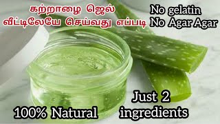 கற்றாழை ஜெல் வீட்டிலேயே ஈஸியாக தயாரிப்பது எப்படி✔️How to prepare Aloe vera gel at home 100 Natural [upl. by Huskamp]