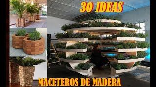 Maceteros de madera 30 ideas modernas [upl. by Odraleba]