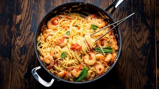 This Cherry Tomato Shrimp Pasta Is So Easy Youll Make It All Summer Long [upl. by Lav467]