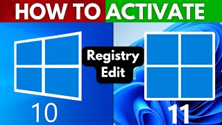 Activating Windows 10  Windows 11 with registry edit [upl. by Demmy]