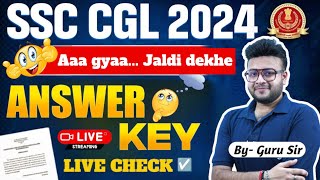 SSC CGL 2024 Answer Key Today  ssc cgl answer key out 2024 SSC CGL 2024 Scorecard Kaise Dekhe [upl. by Ailama]