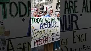 Demonstrators march in Seattle for Turkish American activist killed by Israel [upl. by Nialb75]