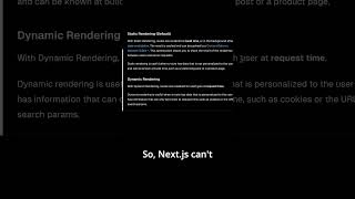 What Does quotDynamic Renderingquot Mean nextjs reactjs [upl. by Esinyt]