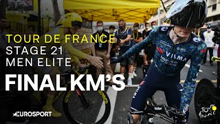 COMPLETE DOMINATION 🙌  Tour de France Stage 21 Final Kilometres  Eurosport Cycling [upl. by Yroj]