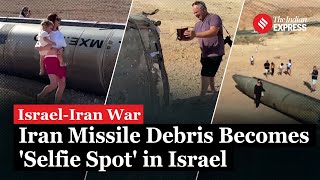 Israel Iran War Remnants of Iranian Missile Attack Become a Selfie Spot in Israel  Iran Israel [upl. by Donetta]