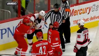 Stefan Matteau vs Justin Faulk Dec 3 2015 [upl. by Lebasiairam595]