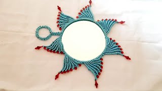 Macrame Mirror New Design 2023Easy Macrame Mirror Wall HangingRound Shaped Macrame Mirror 2023 [upl. by Llerrehc]