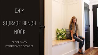 DIY Storage Bench with Flip TopAnd a Hallway Makeover Project [upl. by Niarda]