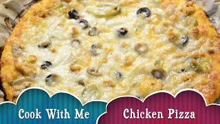 Chicken pizza recipe by CookWithMe  Dominos style chicken pizza  quick and simple way [upl. by Adidnere]