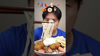 MAKAN MIE JEPANG BUNGKUS BIRU DENGAN TOPPING SESUAI EMOJI asmr mukbang [upl. by Burford]