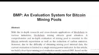 BMP An Evaluation System for Bitcoin Mining Pools [upl. by Anaud]