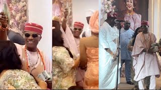 Wizkid spraying Bundles of cash at his mother’s final burial ceremony celebration as he party [upl. by Ynohtnaed964]