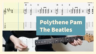 The Beatles  Polythene Pam Guitar Cover With Tab [upl. by Ilegna]