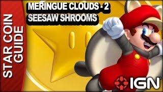 New Super Mario Bros U 3 Star Coin Walkthrough  Meringue Clouds2 Seesaw Shrooms [upl. by Jb237]