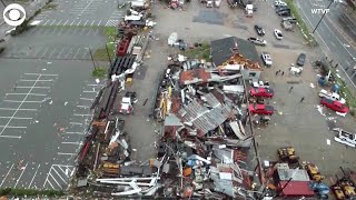 WEB EXTRA Drone Captures Tennessee Tornado Damage [upl. by Latton]