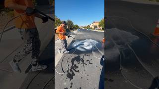 Oil stain removal on asphalt pressurewashing powerwashlasvegas [upl. by Mayap]