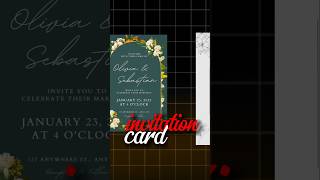 Make quotINVITATION CARD ♥️quotfrom canva trending canvas editting cards shaadi explore viralshort [upl. by Arlana]