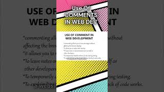 Use of COMMENTS In Web Development  Web Design webdesign webdevelopment [upl. by Otero]