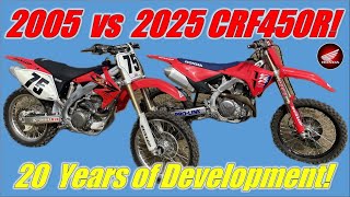 2005 CRF450R vs 2025 CRF450R Back to Back Ride [upl. by Eitsym]